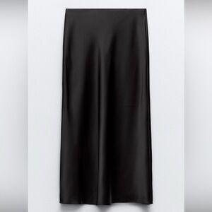 Zara Satin Effect Midi Skirt